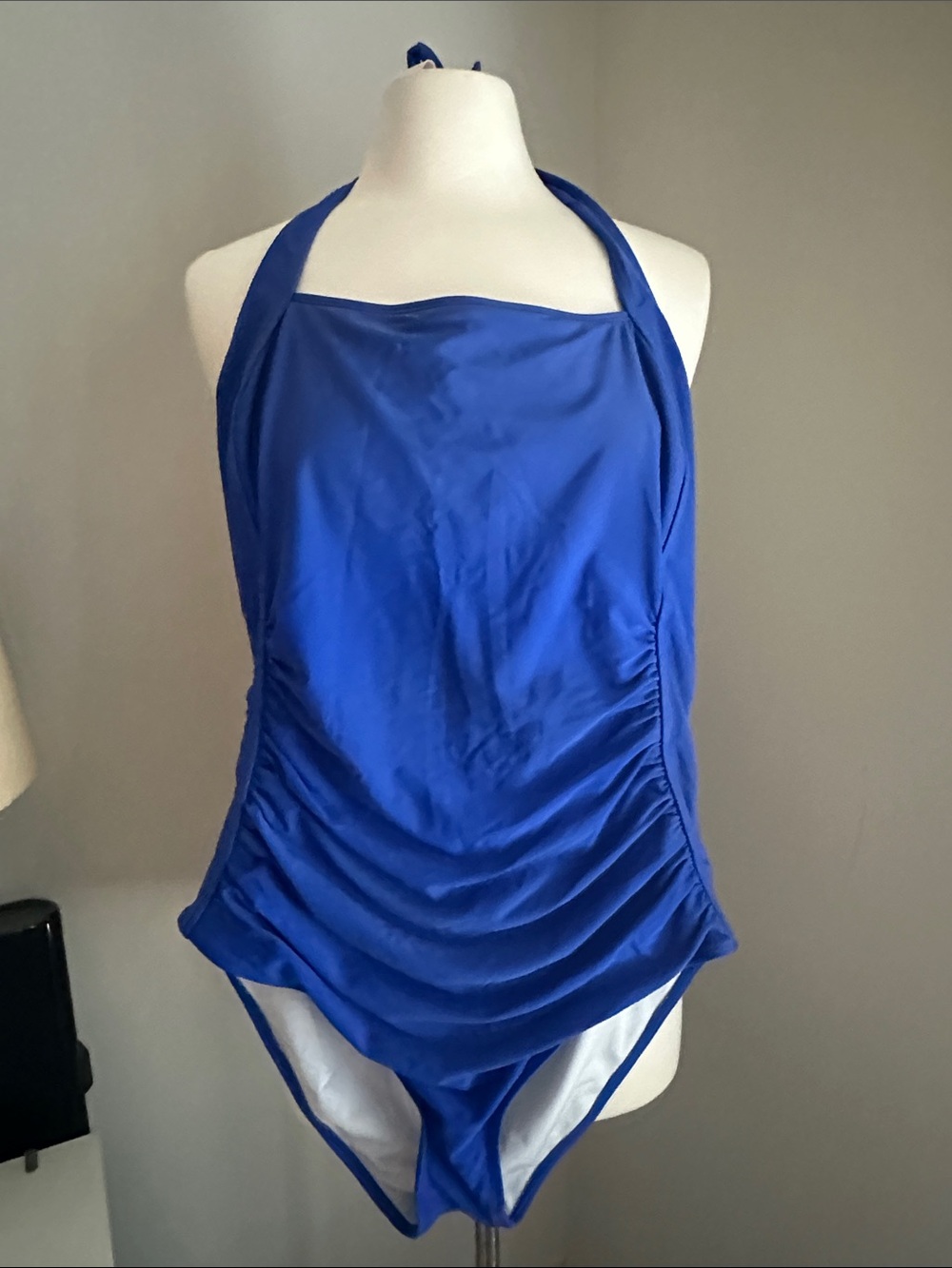 Girls Blue Halter One-Piece Swimsuit